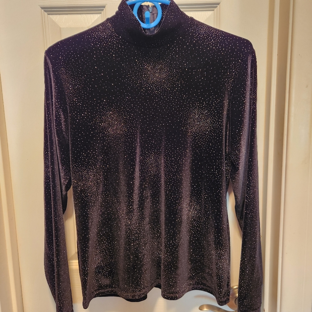 Vintage hobby horse velvet sparkle top size L
